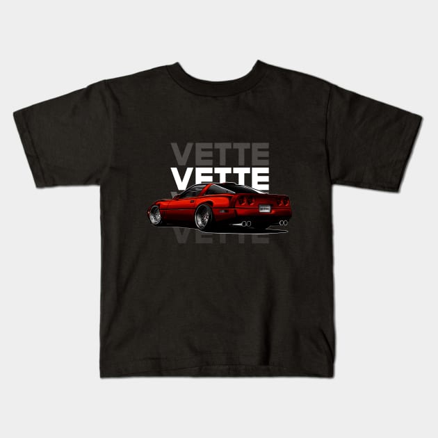 USDM - Vette C4 - CarCorner Kids T-Shirt by CarCorner - Automotive Artwork